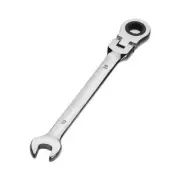 Ratcheting Combination Wrench Flex-Head Hardened Chrome Vanadium Steel Open E...