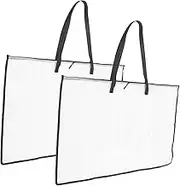 KALLORY Portfolio Folder for Artwork 2pcs Heavy Duty Drawing Tool Bag Large Organizer for Art Supplies Painting Tool Carrier Artwork Storage Pouch Sketching Case Zipper