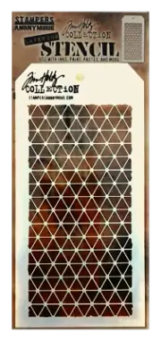 Tim Holtz Layering Stencil Diamond Grid Pattern Mixed Media Layered Template