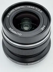 Parts Only Olympus 12mm f/2.0 Lens- Black - Sold As Is (Not Working) SN: ABU226878