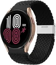 [SUPENG] 20mm 22mm Band Compatible with Samsung Galaxy Watch 4/5 44mm 40mm 4 Classic Bracelet Braided Solo Loop Correa Galaxy Watch 5 Pro 45mm Strap (Color : Black, Size : Galaxy 4 44mm 40mm)