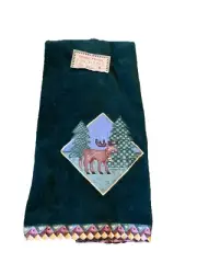 Debbie Mumm Retro Christmas Reindeer Kitchen Towel Cabin Cottage Rustic