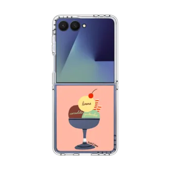 Galaxy Z Flip7 Clear Magnetic Case Ice Cream Cup