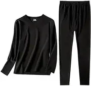 [UNeedVog] Men's Thermal Underwear Set, Winter V Neck Base Layer Top & Bottom, Warm Long Johns Set