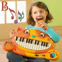 在飛比找蝦皮購物優惠-近全新，75折售） 美國 正版 B toys 大嘴貓 鋼琴 