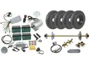 740mm Go Kart Rear Axle Kit 1800w Motor 6" Wheels Front Steering Hub Brake kits