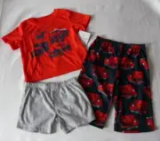 CARTER'S BABY BOY 3PC RED BLUE VEHICLES PAJAMAS TOP PANTS SLEEP SET 12M