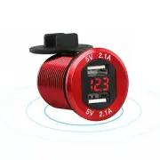 4.2A Dual USB Charger LED Voltmeter Cigarette Lighter Socket Fit For Car Boat (for: Renault)