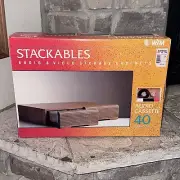 New WTM Stackables 2-Drawer 40 Cassette Tape Holder Wood Wooden Case Storage