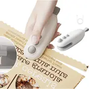Portable Mini Bag Sealer With Cutter 2-in-1 Heat Sealer For Snacks USB Rechargeable Food Sealer