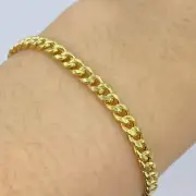 14 Yellow Gold 4mm Miami Cuban Link Bracelet 8 inch