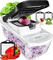 Fullstar Vegetable Chopper Food Chopper - Tomato Dicer, Onion Chopper, Vegetable Cutter - Food Dicer Chopper with Storage Container & slip-proof mat - Kitchen Tools Onion Dicer (3 Blades)