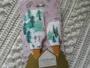 CIROA Christmas SKIING WINTER SCENE & TREES Large & Mini Spatula 2 Set NWT