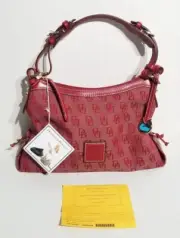 Dooney & Bourke Red Monogram Small East West Slouch Shoulder / Hand Bag ☆ New ☆