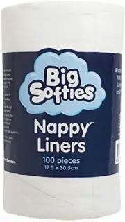 Big Softies Bamboo Nappy Liners, White, 100 Count