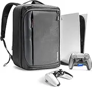 tomtoc Travel Backpack for PS5 Console, Accessories, Protective Carrying Case Storage Bag Compatible with Sony Playstation 5 Console, Headset, 2 Game Discs, PS5 Controller, Charging Station