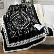 Black and White African Tribe Story Throw Blanket