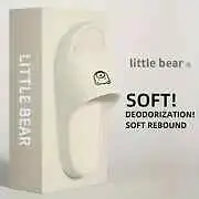 Cute cartoon bear pattern slippers, casual soft bottom pillow slide, comfortable
