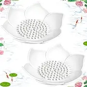 Lotus Shower Steamer Tray, 2 Pack Silicone Soap Dish, Lotus Flower Shape Shower Steamer Tray Small Self Draining Bar Soap Holder for Kitchen Bathroom Shower Counter