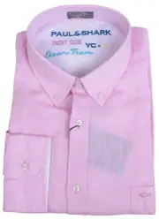 PAUL & SHARK YACHTING Men's Long Sleeve Dress Formal Shirt 47 18.5" Linen CAPRI