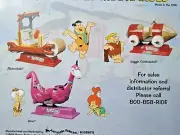 The Flintstones Kiddie Ride FLYER Original 1994 Dino The Dinosaur Flintmobile