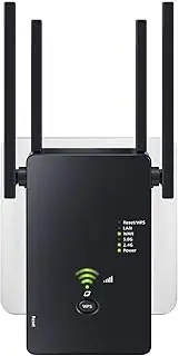 Wireless Repeater 1200Mbps Dual Band 2.4GHz+5GHz WiFi Booster with Repeater/Router/Access Point Mode, 4 Antennas, Easy Setup, WiFi Range Extension with LAN/WAN Port