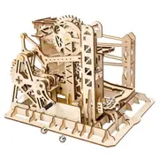 Robotime 3D DIY Wooden Puzzle Mechanical Gear Drive Marble Run Set Gif