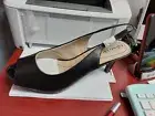 Nib LifeStride Womens Sling Back Open Toe Heel Black 12W Teller