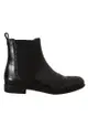 Dolce & Gabbana Black Leather Ankle High Flat Boots Shoes