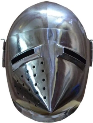 Medieval Steel Helmet Bascinet Armor Knight Wearable Face Steel Helmet