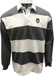 Guinness Pewter/Cream Metal Badge Long Sleeve Rugby Shirt