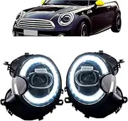 LED Headlights Compatible For BMW Mini Cooper R55 R56 R57 R58 R59 2007-2013 W/Startup Front Lamps Projector Replacement Assembly Accessar