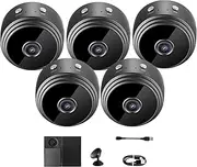 Secret Scope Camera, Secret Scope Mini Security Camera, with Memory Card, Mini Wire-Free Monitor with Night Vision Function, WiFi Camear Outdoor Wireless 1080p HD (Black,5pcs)