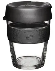[KeepCup] Brew, Reusable Glass Cup, Black, M 12oz / 340ml