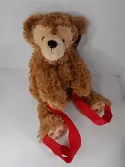 Disney Parks Pre Duffy Disney Bear Plush Backpack Hidden Mickey Red Straps