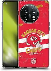 Head Case Designs Officially Licensed NFL Helmet Distressed Kansas City Chiefs Logo Art Soft Gel Case Compatible with OnePlus 11 5G