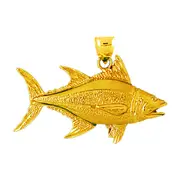 14K Gold 44MM Tuna Pendant