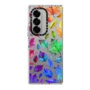 Galaxy Z Fold6 Clear Case Autumn Rainbow Leaves