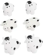 CAXUSD 1set Miniature Cow Model Realistic Cartoon Cow Figurines for Home Decor Creative Micro Landscape Photography Accessories for Imagination and Fun 6pcs