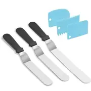 3 Pack Stainless Steel Offset Cake Icing Spatula Angled Metal Cake Frosting Tool