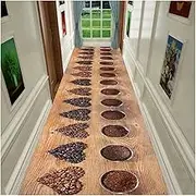 Traditional Runner Barista Collection Modern Circles Rustic Warm Rug for Hallway Entry Way Floor Carpet Hallway Runner Rugs with Rubber Backing (Size : 80x300cm)