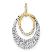 14k Two-Tone Gold 1/4ct. Real Diamond Fancy Ovals Pendant