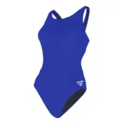 PHELPS WOMENS Comp Back Swimwear Royal Blue Size US38 / AUS 14
