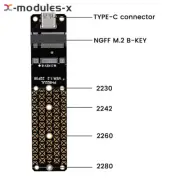 NGFF M.2 Bkey SATA HDD SSD to USB3.2 Adapter Board Type-C 10G Expansion Card DIY