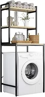 3 Tier Thicken Drum Washing Machine Storage Rack Bathroom Shelf with Non Slip Feet Space Saving Over Washing Machine Shelf in Black Freestanding Storage Rack for Laundry Room nizing