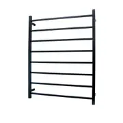 Radiant STR05 Square Bar Heated Towel Rail - 800 x 1000mm - Matte Black - Stainless Steel- Bottom Left/Top Right Wiring