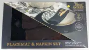 Thyme & Table Harvest Collection 8 Piece Placemat Napkin Set Black Gold