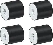 uxcell 4Pcs 40 x 40mm M10 Thread Female Rubber Mounts, Vibration Isolators, Replaces Anti Vibration Pads Flat Silent Block Base Block