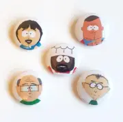 SOUTH PARK Badge Button Set 25mm 1" Pins Pinback Randy Chef Mackey Garrison Al