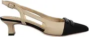 [VANELi] Womens Tady Pointed Toe Slingback Pumps Dress Casual Low Heel 1-2" - Black, Pudding Nappa/Black Owi, 8 Narrow